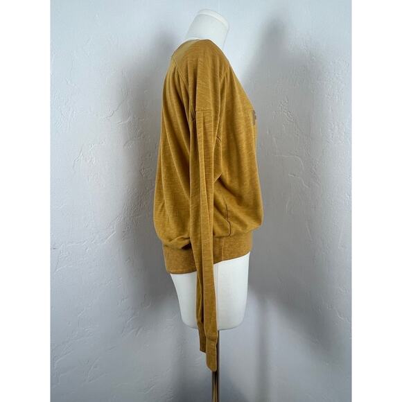 SUNDAY FUNDAY Long-Sleeve Mustard Yellow T-Shirt (Womens: Medium) - Picture 7 of 11